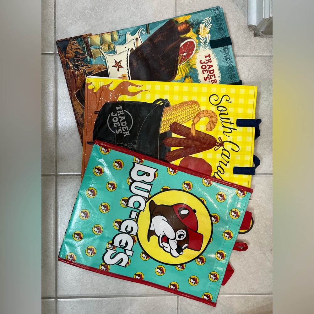 Trader Joe's SC & TX NWT.  Buc-ees reusable totes NWT